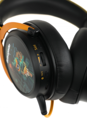 Наушники с микрофоном A4Tech Bloody MR595 Renegade черный/рисунок мониторные BT/Radio оголовье (MR595)