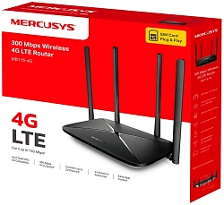 Роутер беспроводной Mercusys MB115-4G N300 10/100BASE-TX/4G cat. 4 черный