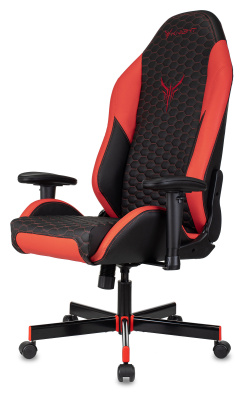 Кресло игровое Knight Neon черный/красный соты эко.кожа с подголов. крестов. металл