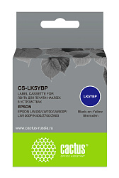 Картридж ленточный Cactus CS-LK5YBP LK-5YBP черный на желтом 18x9 для Epson LW400/LW700/LW600P/LW1000P/K400/Z700/Z900