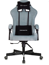 Кресло игровое Knight Terminator серо-голубой Light-28 крестов. металл