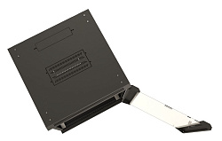 Шкаф коммутационный Hyperline (TWB-0666-GP-RAL9004) настенный 6U 600x600мм пер.дв.стекл 2 бок.пан. 60кг черный 367мм IP20 сталь