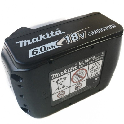 Батарея аккумуляторная Makita BL1860B LXT 18В 6Ач Li-Ion (632F69-8)