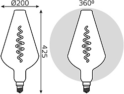 Лампа филам. Gauss Filament Vase 8.5Вт цок.:E27 свеча 220B св.свеч.бел.теп. (упак.:1шт) (180802005)