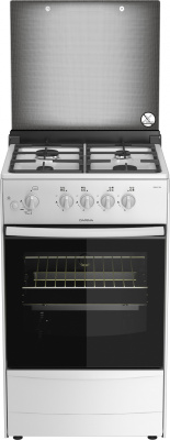 Плита Газовая Darina 1B1 GM 441 008 W белый/черный (стеклянная крышка) реш.чугун