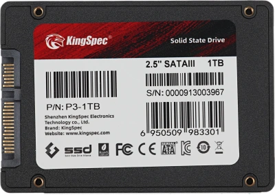 Накопитель SSD Kingspec SATA-III 1TB P3-1TB 2.5"
