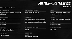 Материнская плата Asrock H610M-H2/M.2 D5 Soc-1700 Intel H610 2xDDR5 mATX AC`97 8ch(7.1) GbLAN+HDMI
