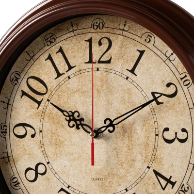 Часы настенные аналоговые Бюрократ WallC-R77P D35см коричневый (WALLC-R77P35/BROWN)