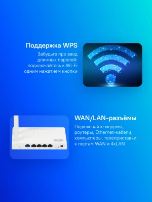 Роутер беспроводной Netis WF2409E N300 10/100BASE-TX белый