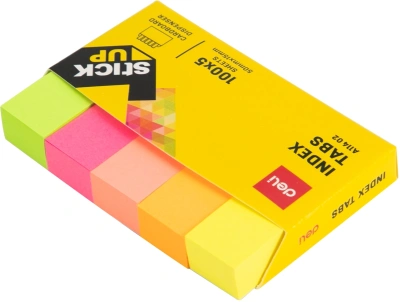 Закладки самокл. бумажные Deli EA11402 50x15мм 5цв.в упак. 100лист европодвес