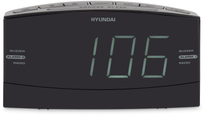 Радиобудильник Hyundai H-RCL238 черный LCD подсв:белая часы:цифровые FM