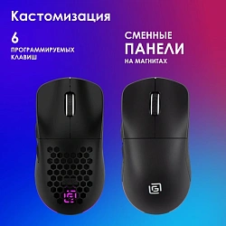 Мышь Оклик 900GMW черный оптическая 26000dpi беспров. BT/Radio USB 6but (1796786)