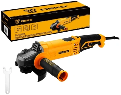 Углошлифовальная машина Deko AG1400DK 1400Вт 12000об/мин рез.шпин.:M14 d=125мм (083-1027)