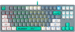 Клавиатура A4Tech Bloody S87 Energy механическая серый USB for gamer LED (S87 USB ENERGY ASH) кабель 1.8м