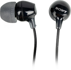 Гарнитура внутриканальные Sony MDR-EX15AP 1.2м черный проводные в ушной раковине
