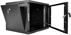 Шкаф коммутационный ЦМО (ШРН-М-9.650-9005) настенный 9U 600x650мм пер.дв.стекл 120кг черный 581мм 22.5кг 180град. 475мм IP20 металл