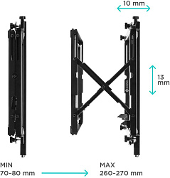 Кронштейн для телевизора Onkron PRO7M черный 40"-70" макс.45кг настенный наклонно-выдвижной