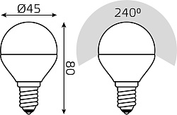 Лампа светодиодная Gauss Basic 10531252T 5.5Вт цок.:E14 шар 220B св.свеч.бел.нейт. (упак.:3шт)