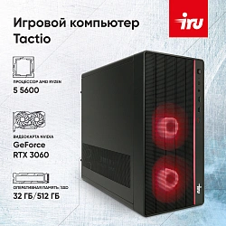 ПК IRU Game 510H6SEA MT Ryzen 5 5600 (3.5) 16Gb SSD512Gb RTX3050 6Gb FreeDOS GbitEth 500W черный (RUS) (2073973)