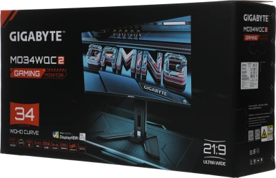 Монитор Gigabyte 34" MO34WQC2 черный OLED LED 21:9 HDMI M/M матовая HAS Piv 250cd 178гр/178гр 3440x1440 240Hz DP WQ USB 9.86кг