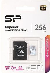 Флеш карта microSDXC 256GB Silicon Power SP256GBSTXDA2V20SP Superior + adapter