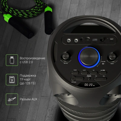 Минисистема Digma D-MC1720 черный 80Вт FM USB BT micro SD