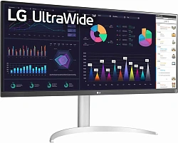 Монитор LG 34" UltraWide 34WQ650-W черный IPS LED 1ms 21:9 HDMI M/M матовая HAS 400cd 178гр/178гр 2560x1080 100Hz FreeSync DP 2K USB 7.9кг