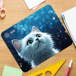 Коврик для мыши Cactus White Cat рисунок 300x250x3мм (CS-MP-D11M)