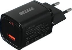 Сетевое зар./устр. Wiiix UNNK-4-2-24QCPD-FAST 15W 2.4A (PD+QC) USB-A универсальное черный