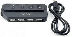 Разветвитель USB 2.0 BPH-1907 4порт. черный