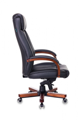 Кресло руководителя Бюрократ T-9922WALNUT черный кожа крестов. металл/дерево