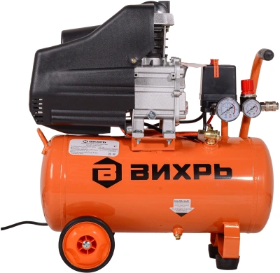 Компрессор поршневой Вихрь КМП-230/24 масляный 230л/мин 24л 1600Вт оранжевый/черный