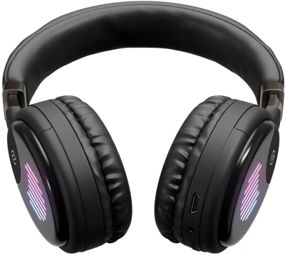 Гарнитура накладные Digma BT-16 черный беспроводные bluetooth оголовье (BT-16B)