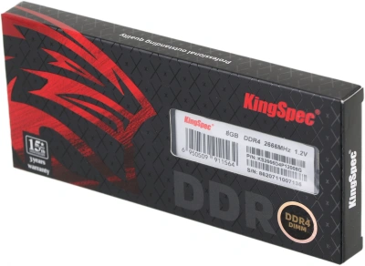 Память DDR4 8GB 2666MHz Kingspec KS2666D4P12008G RTL PC4-21300 CL18 DIMM 288-pin 1.2В single rank Ret
