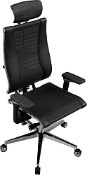 Кресло руководителя эргономичное Метта Yoga 4DF B2-14D - YM93+Infinity черный сиденье черный сет./экокожа с подголов. крестов. алюминий хром