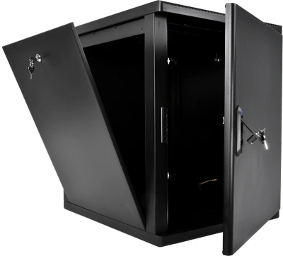 Шкаф коммутационный ЦМО (ШРН-М-15.500.1-9005) настенный 15U 600x520мм пер.дв.металл 130кг черный 456мм 23.94кг 180град. 745мм сталь