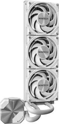 Система водяного охлаждения Montech HyperFlow Silent 360 Soc-AM5/AM4/1200/1700/1851 белый 4-pin 24.8dB Al 360W Ret (HS360WH)