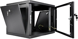 Шкаф коммутационный ЦМО (ШРН-М-9.500-9005) настенный 9U 600x520мм пер.дв.стекл 130кг черный 456мм 19.35кг 180град. 480мм IP20 сталь