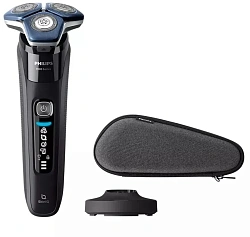 Бритва роторная Philips Series 7000 S7886/35 реж.эл.:3 питан.:аккум. черный/синий