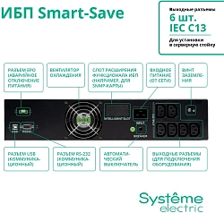 Источник бесперебойного питания Systeme Electriс SMT SMTSE2000RMI2U 1320Вт 2000ВА черный