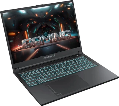 Ноутбук Gigabyte G6 Core i5 13500H 16Gb SSD512Gb NVIDIA GeForce RTX4050 6Gb 16" IPS FHD+ (1920x1200) FreeDOS black WiFi BT Cam (MF-52KZ853SD)