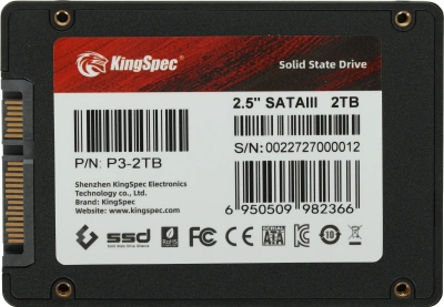 Накопитель SSD Kingspec SATA-III 2TB P3-2TB 2.5"