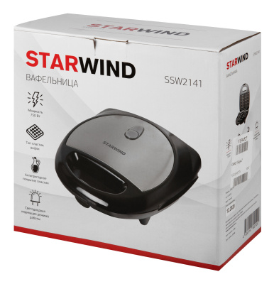 Вафельница Starwind SSW2141 750Вт черный