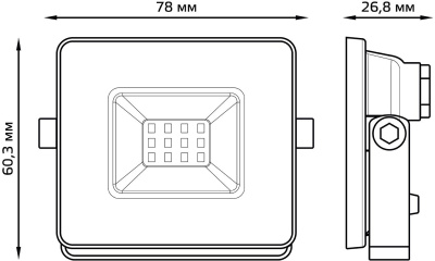 Прожектор уличный Gauss Elementary 613100310 светодиодный 10Втчерный