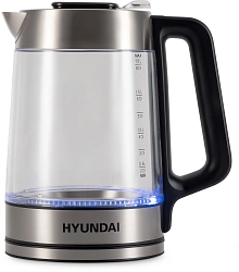 Чайник электрический Hyundai HYK-G5607 1.9л. 2200Вт черный/серебристый корпус: стекло