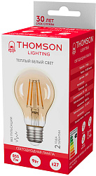 Лампа филам. Thomson Filament TH-B2111 9Вт цок.:E27 груша 220B св.свеч.бел.теп. A60 (упак.:1шт)