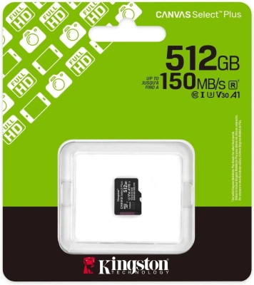 Флеш карта microSDXC 512GB Kingston SDCS3/512GBSP Canvas Select Plus w/o adapter