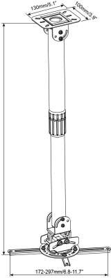 Кронштейн для проектора Cactus CS-VM-PR16L-AL серебристый макс.13.6кг потолочный поворот и наклон