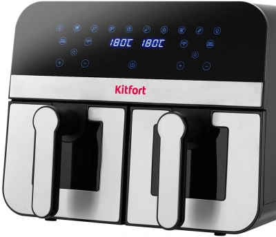 Аэрогриль Kitfort КТ-2273 2400Вт серебристый/черный