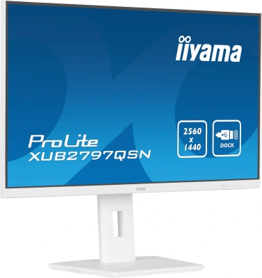 Монитор Iiyama 27" ProLite XUB2797QSN-W2 белый IPS LED 1ms 16:9 HDMI M/M матовая HAS Piv 1300:1 300cd 178гр/178гр 2560x1440 100Hz DP Quad HD 2K (1440p) USB 6.1кг